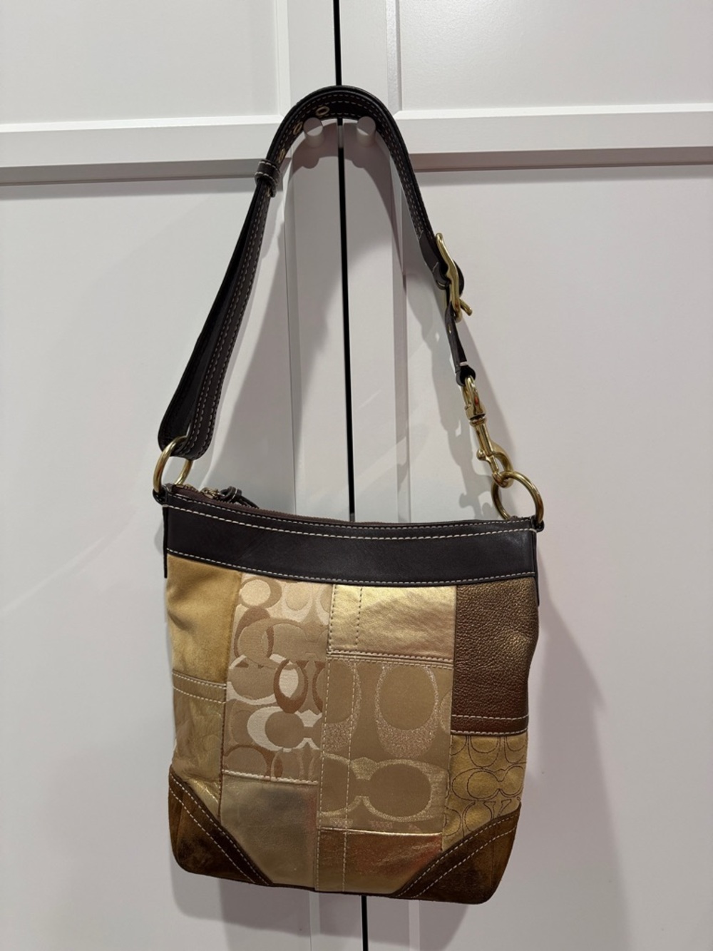 Vintage Coach F10387 Hobo Crossbody Patch Work - Picture 3 of 11